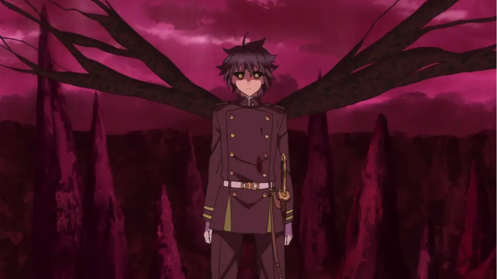 Gambar aksi Yuu dari Owari no Seraph