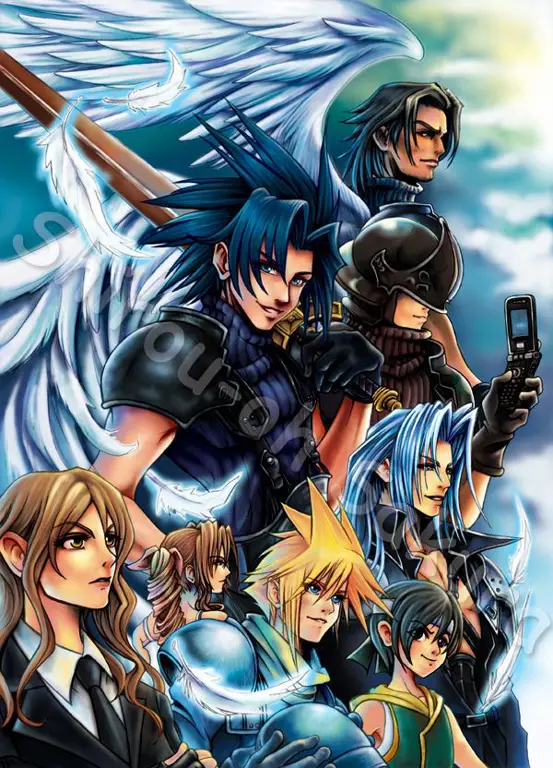 Ilustrasi Zack Fair dari Crisis Core: Final Fantasy VII