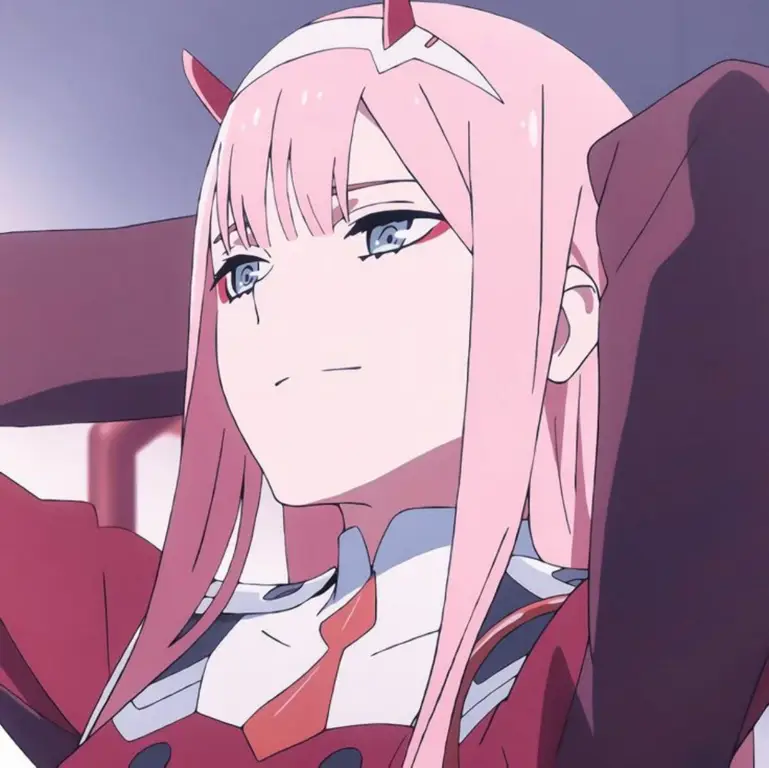 Gambar karakter Zero Two dari anime Darling in the Franxx