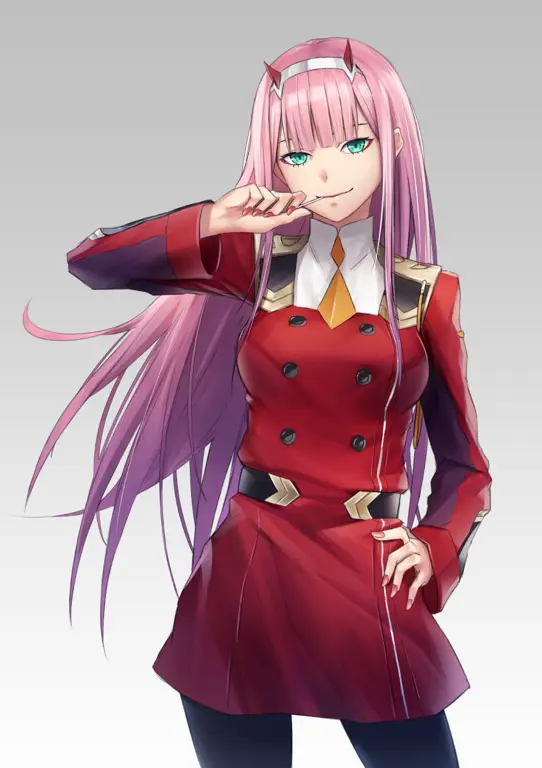 Gambar Zero Two dari anime Darling in the Franxx