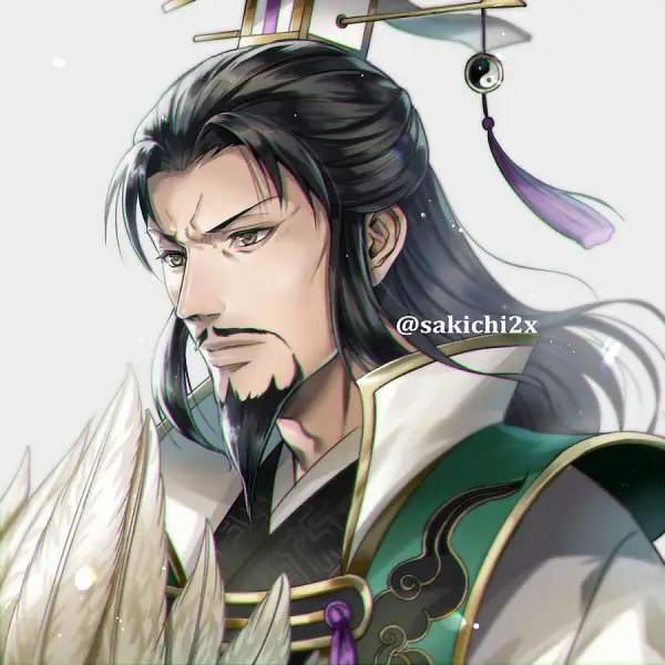 Ilustrasi Zhuge Liang dalam anime