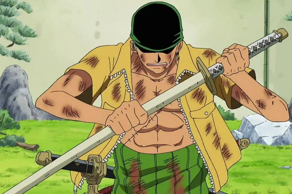 Gambar Zoro dengan pedangnya