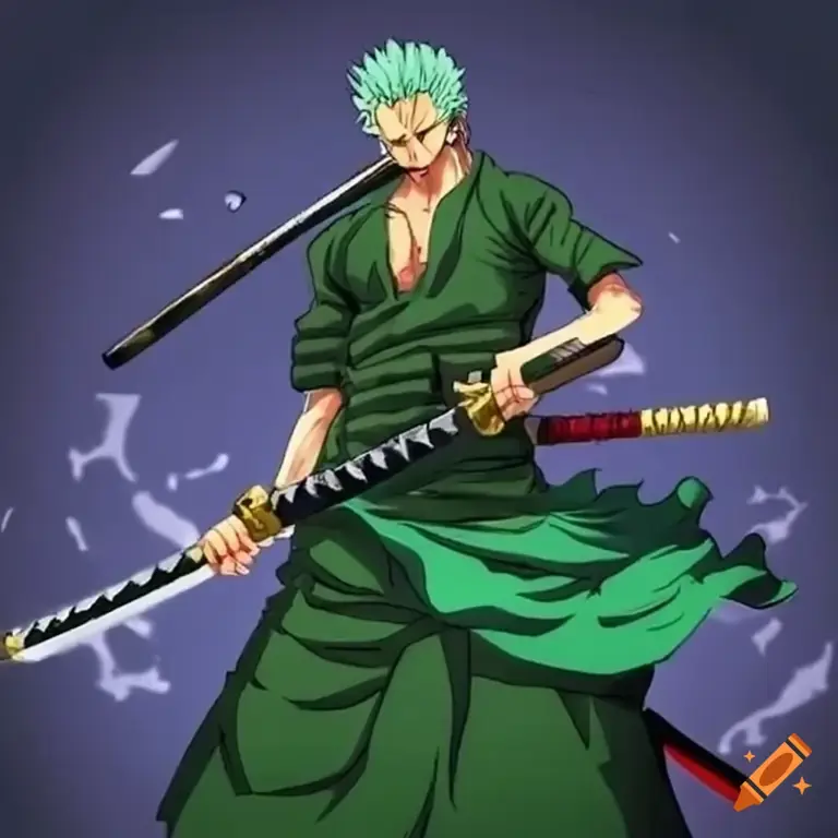 Gambar Zoro dan pedangnya