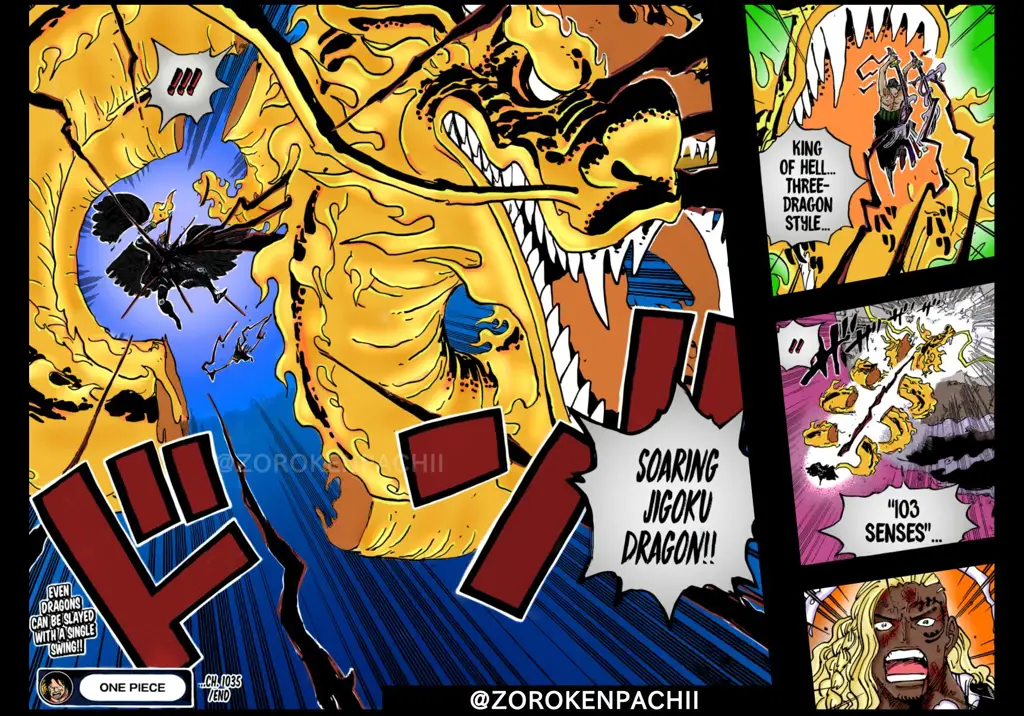 Zoro berhadapan dengan King dalam pertarungan yang menegangkan.