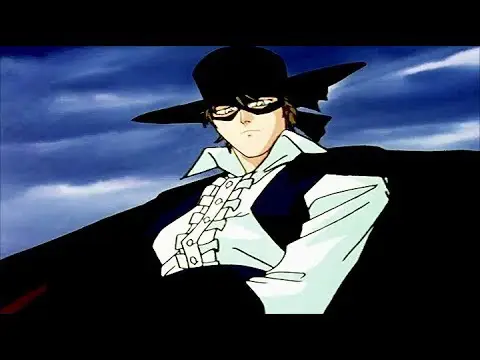 Desain karakter Zorro dalam gaya anime