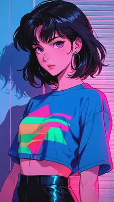 Berbagai Gaya Rambut Anime Ilustrasi berbagai gaya rambut gadis anime Jepang