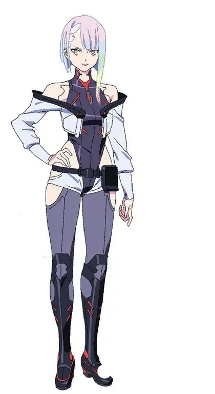 Gambar karakter anime dengan sentuhan cyberpunk