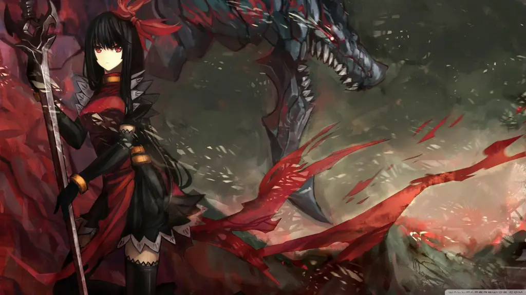 Setsuna dalam Aksi Adegan pertarungan pedang anime